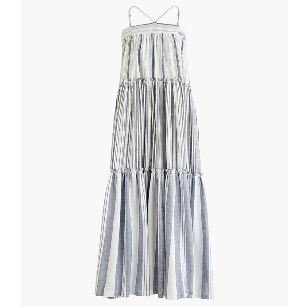 NWT J. Crew Striped Chambray cover-up dress. Size Medium